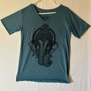 Elephant Graphic Teal Short Sleeve Tee